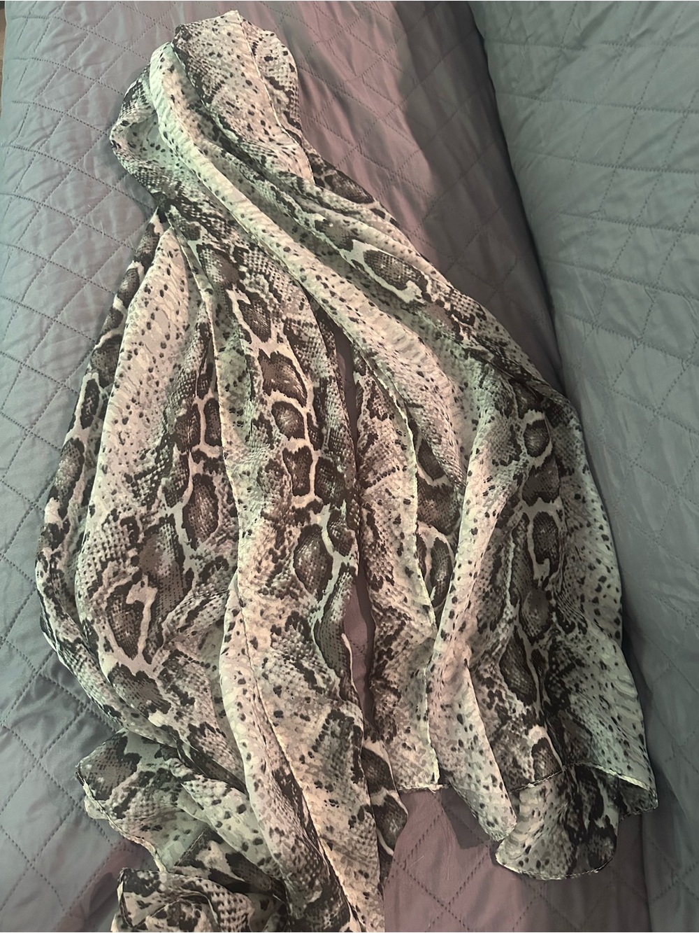 Lightweight Snake Print Reptile Scarf for Pets - Beige/Tan
